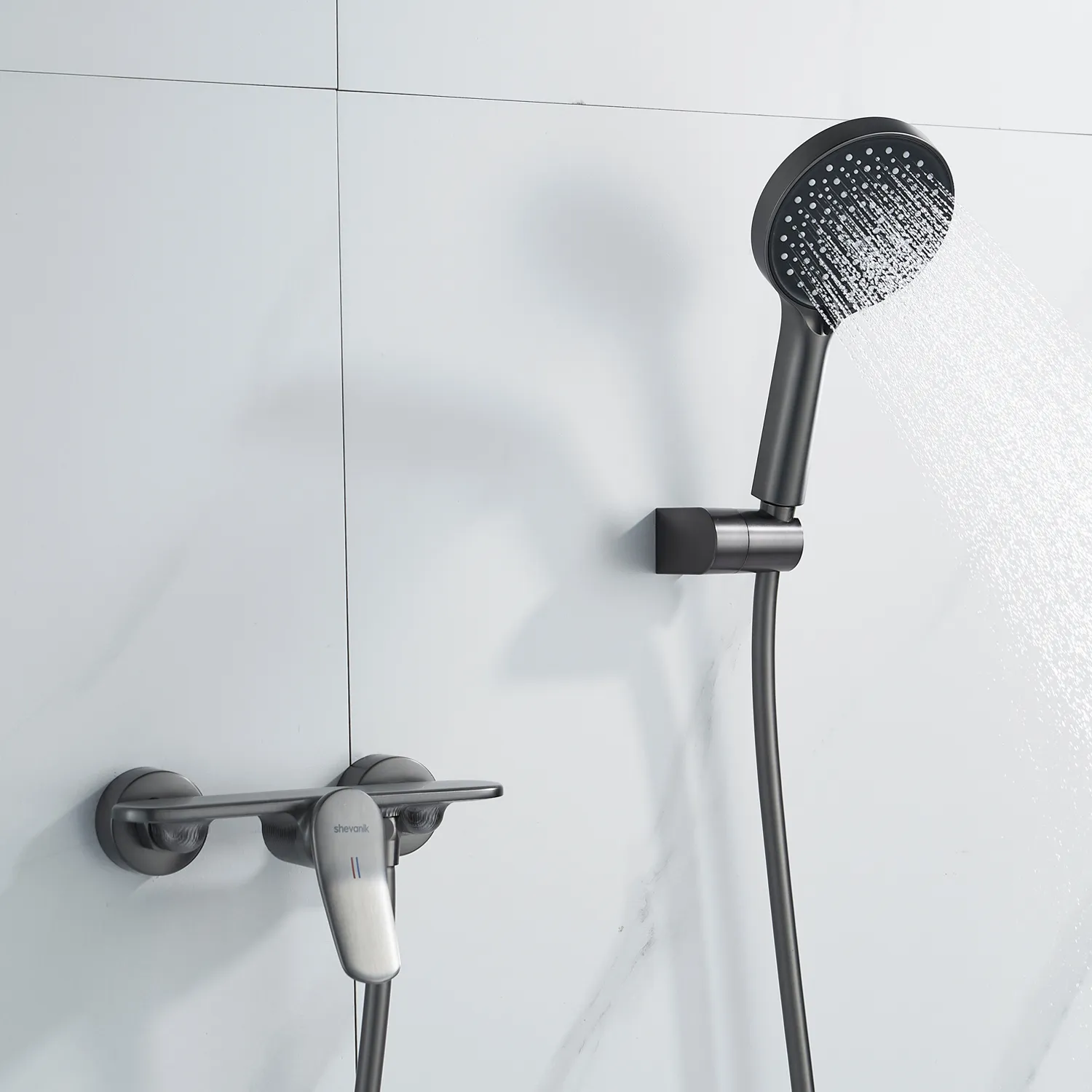 Смеситель для душа Shevanik S4716T, оружейная сталь