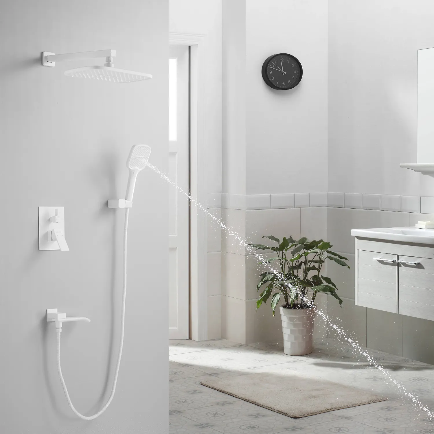 Душевая система встраиваемая Shevanik S4035C, белый