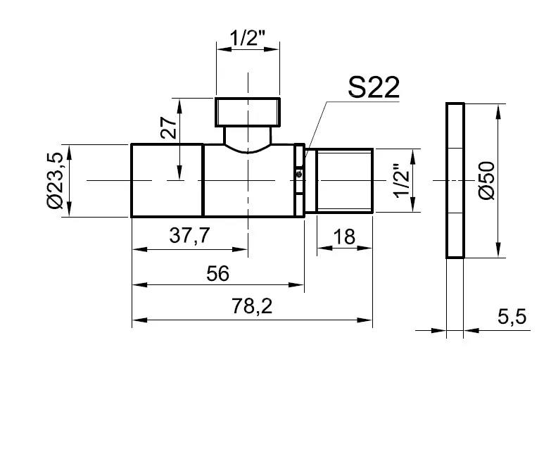 Вентиль Bronze de Luxe 32626, бронза