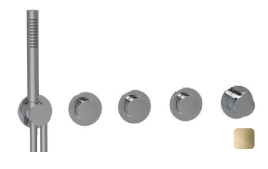 Смеситель для душа Almar Water Control Modular, на 3 потребителя, Polished Gold (E180434.GO)