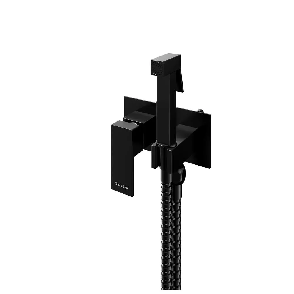 Гигиенический душ со смесителем встраиваемый Knotlor FHS02S1BL, черный