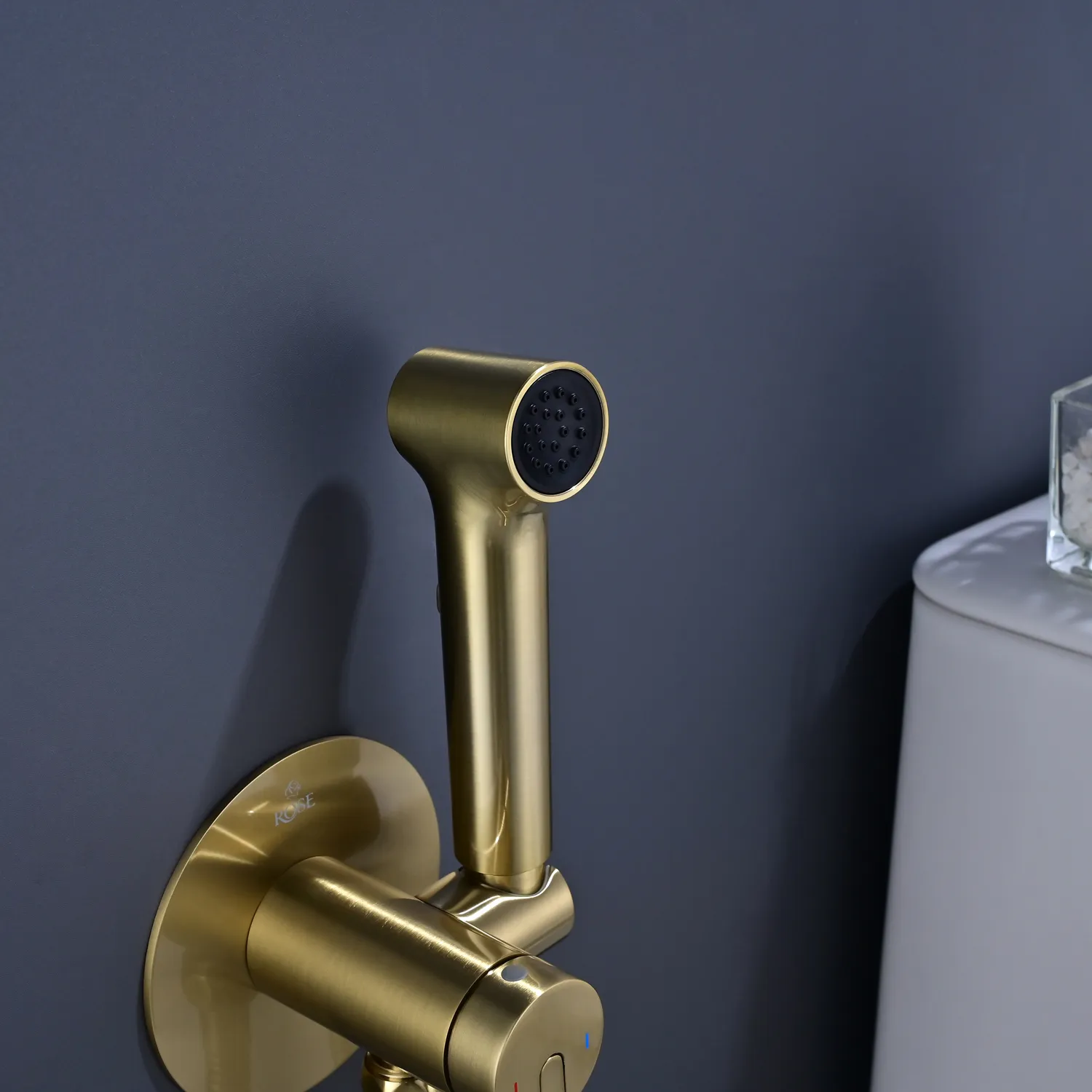 Гигиенический душ со смесителем Rose R235G, золотой сатин