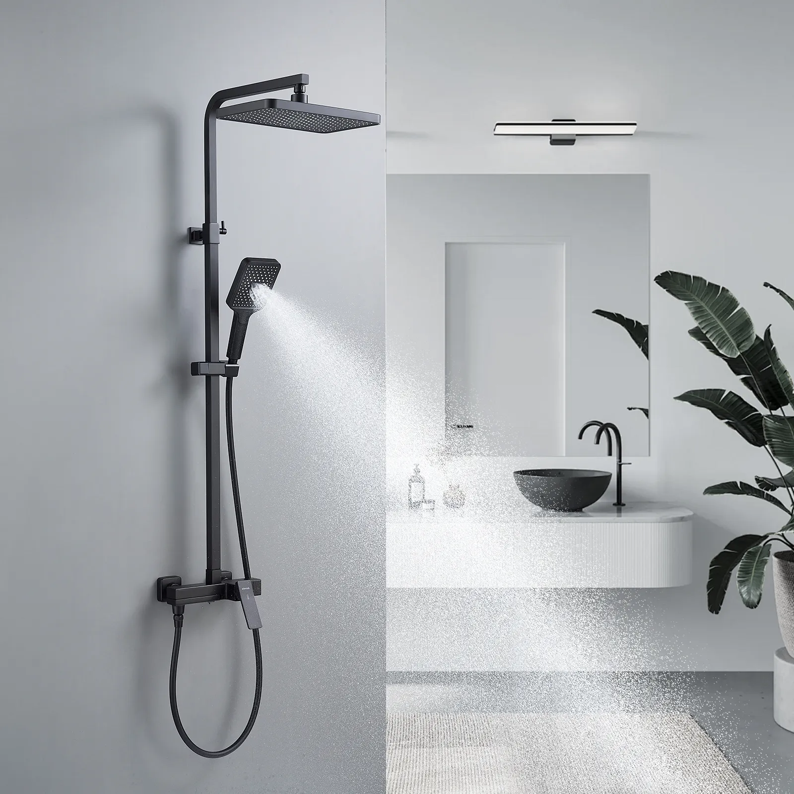 Душевая система Shevanik S4636H, черный