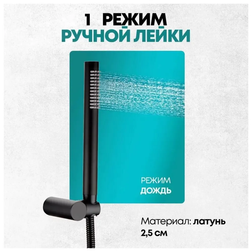 Душевая система встраиваемая (без излива) Grocenberg GB5099BL-4, черный