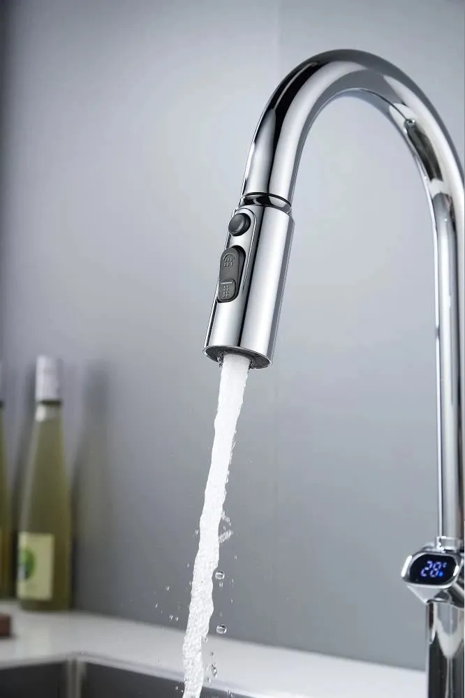 Смеситель для кухни с индикатором температуры Knotlor KN-100, хром