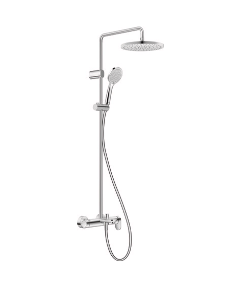 Душевая стойка Duravit Wave, с термостатическим смесителем с изливом, хром (WA5280007С10)