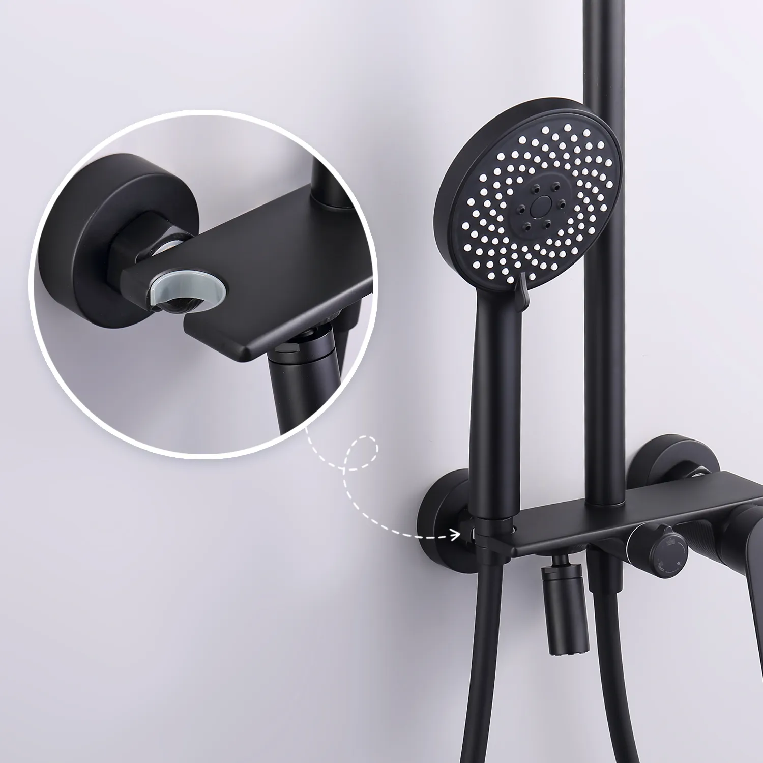 Душевая система Splenka S53.24.06 для ванны и душа наполнитель, черный