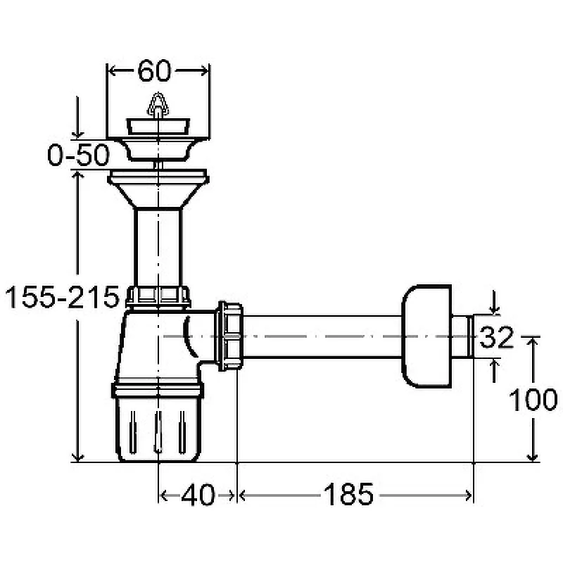 Сифон для раковины Viega 103927 с донным клапаном
