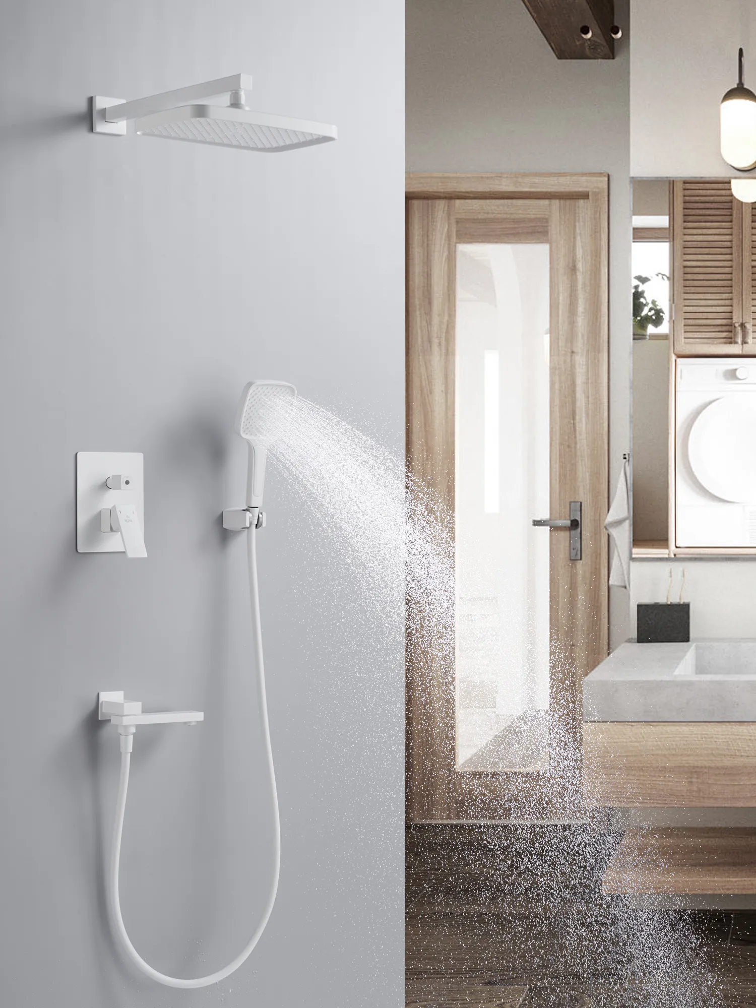 Душевая система встраиваемая Rose R2835C, белый