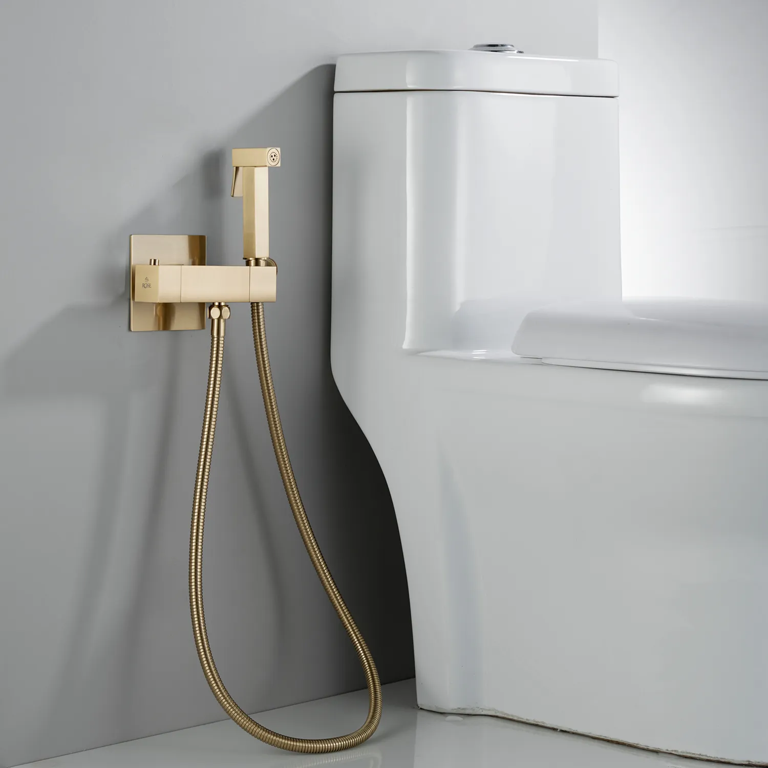 Гигиенический душ с термостатом Rose R965G, золотой сатин