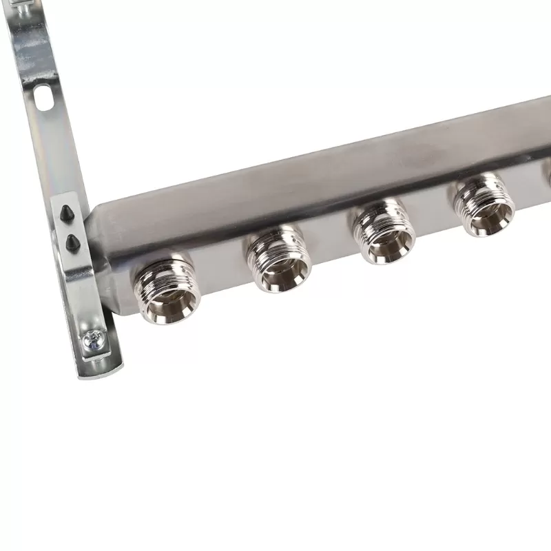 Коллектор Rommer 1"x3/4" на 12 контуров для радиаторной разводки (нерж. сталь) (RMS-4401-000012)