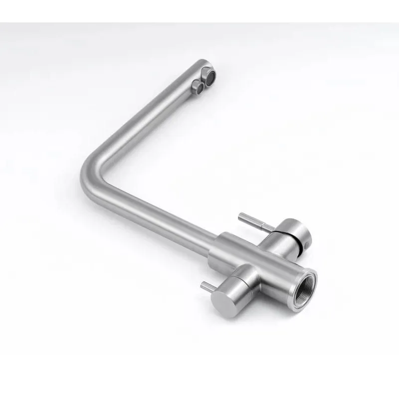 Смеситель для кухни с подключением фильтра Knotlor SS-08, сатин