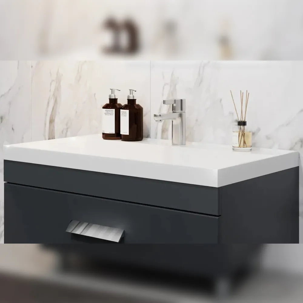 Тумба с раковиной напольная Velvex Orlando tn.ORL.CLA.80.2Y графит, 80 см