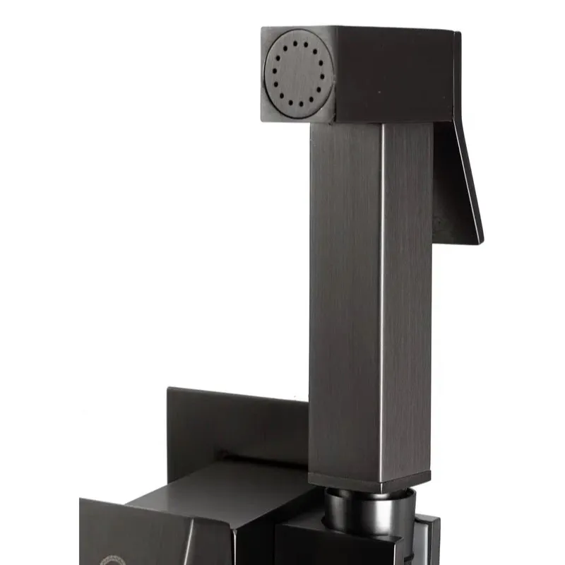 Гигиенический душ со смесителем встраиваемый FILARETE Fing FL101BG, графит