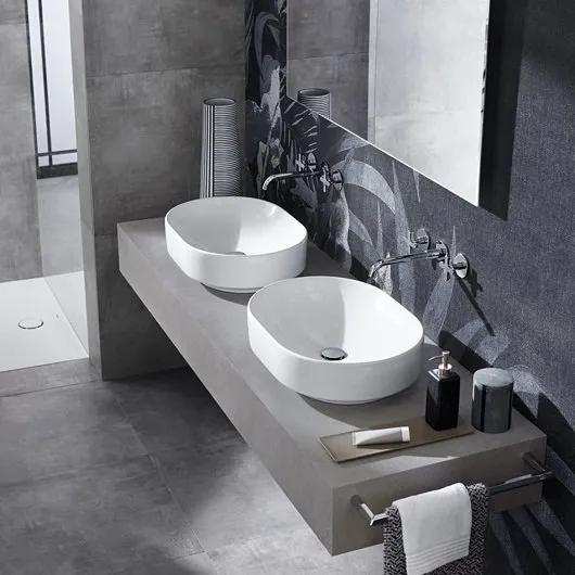 Раковина с установкой на столешницу Geberit VariForm эллиптической формы (55х40 см) (500.774.01.2)