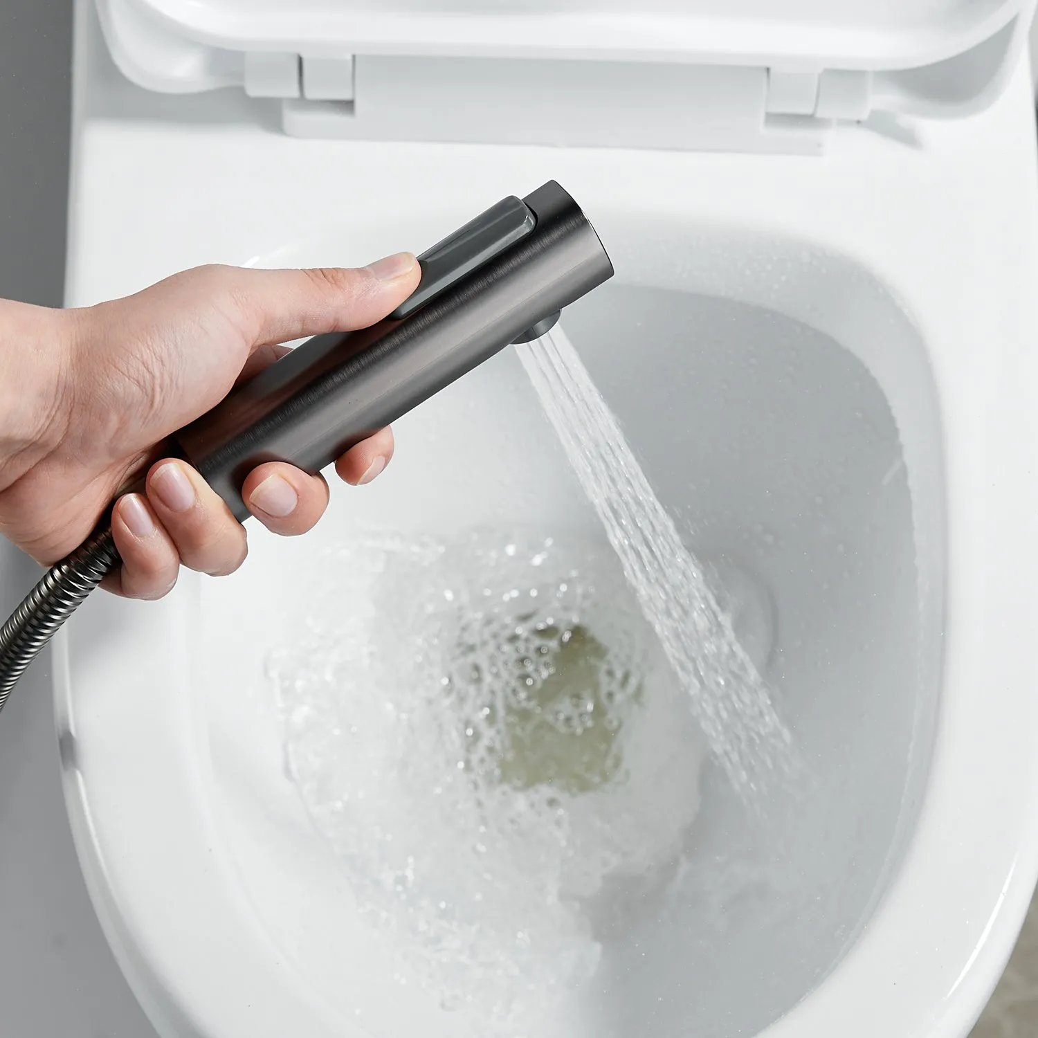 Гигиенический душ со смесителем Raffine F0596T-1, оружейная сталь