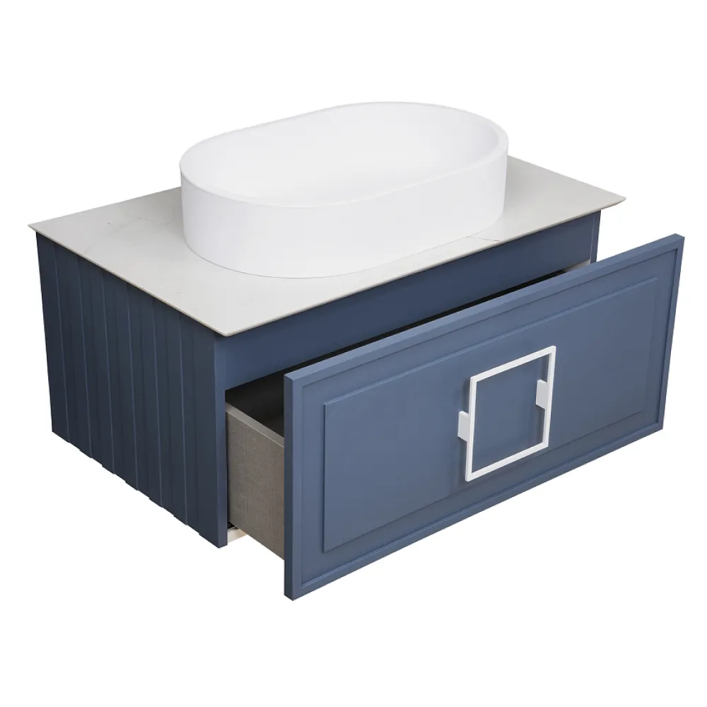 Тумба под раковину подвесная La Fenice Cubo FNC-01-CUB-BG-90, синяя