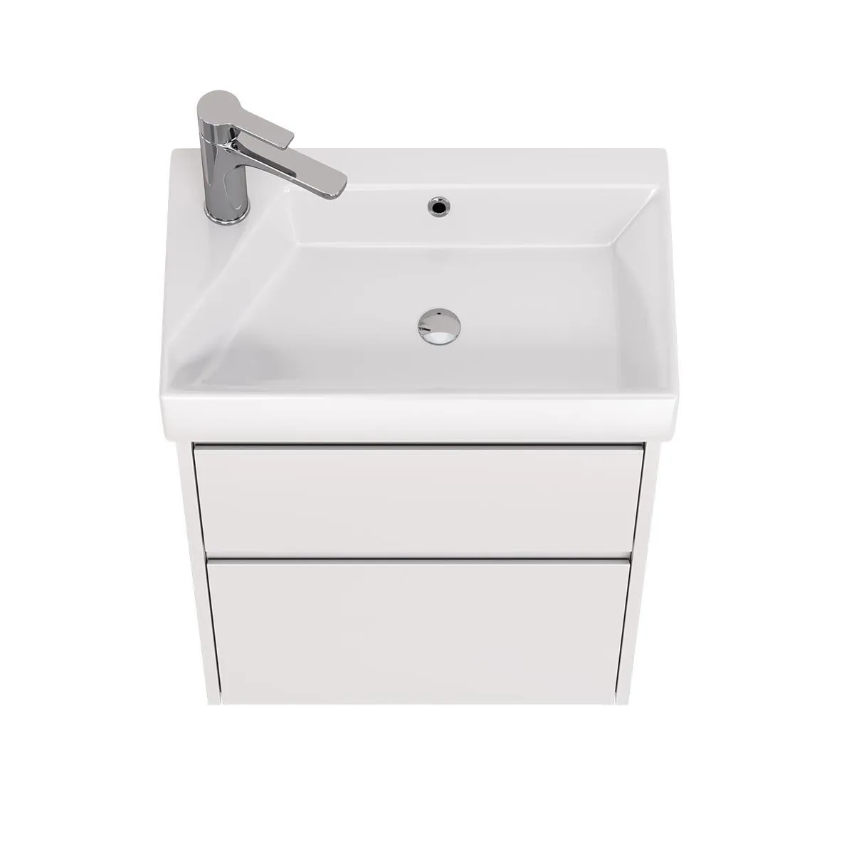 Тумба под раковину подвесная Dreja Slim 55 см, белый