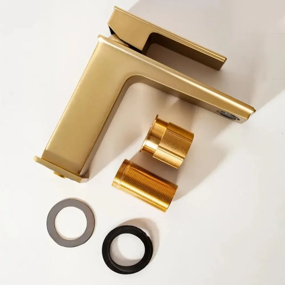 Смеситель для раковины Hansberge H1070MG, матовое золото