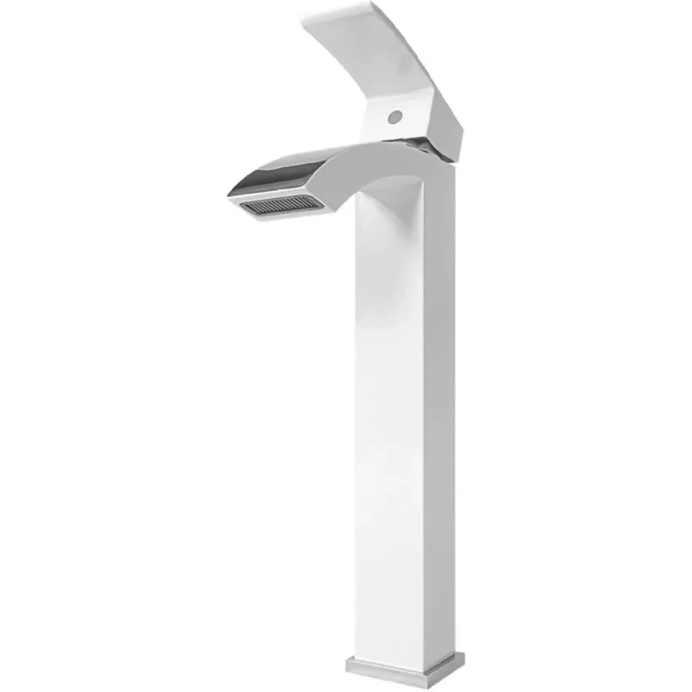 Смеситель для раковины высокий Grocenberg GB3007WC, белый/хром