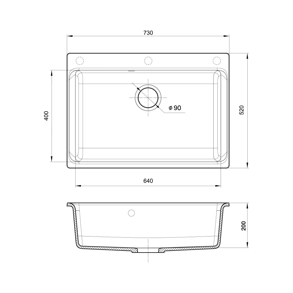 Кухонная мойка Rivelato AXEL Х-70, серый металлик