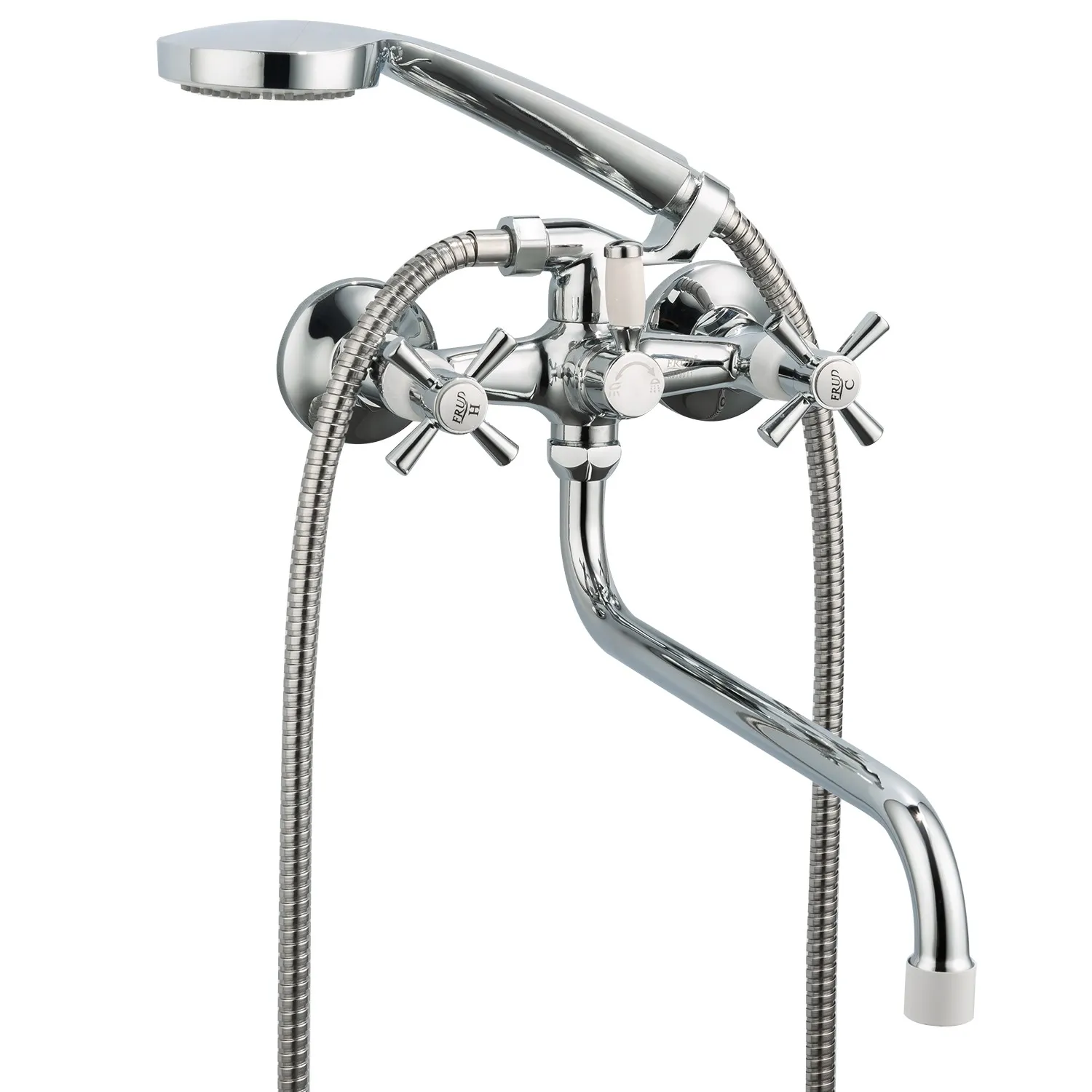Смеситель для ванны FRUD R22118-7, хром;белый