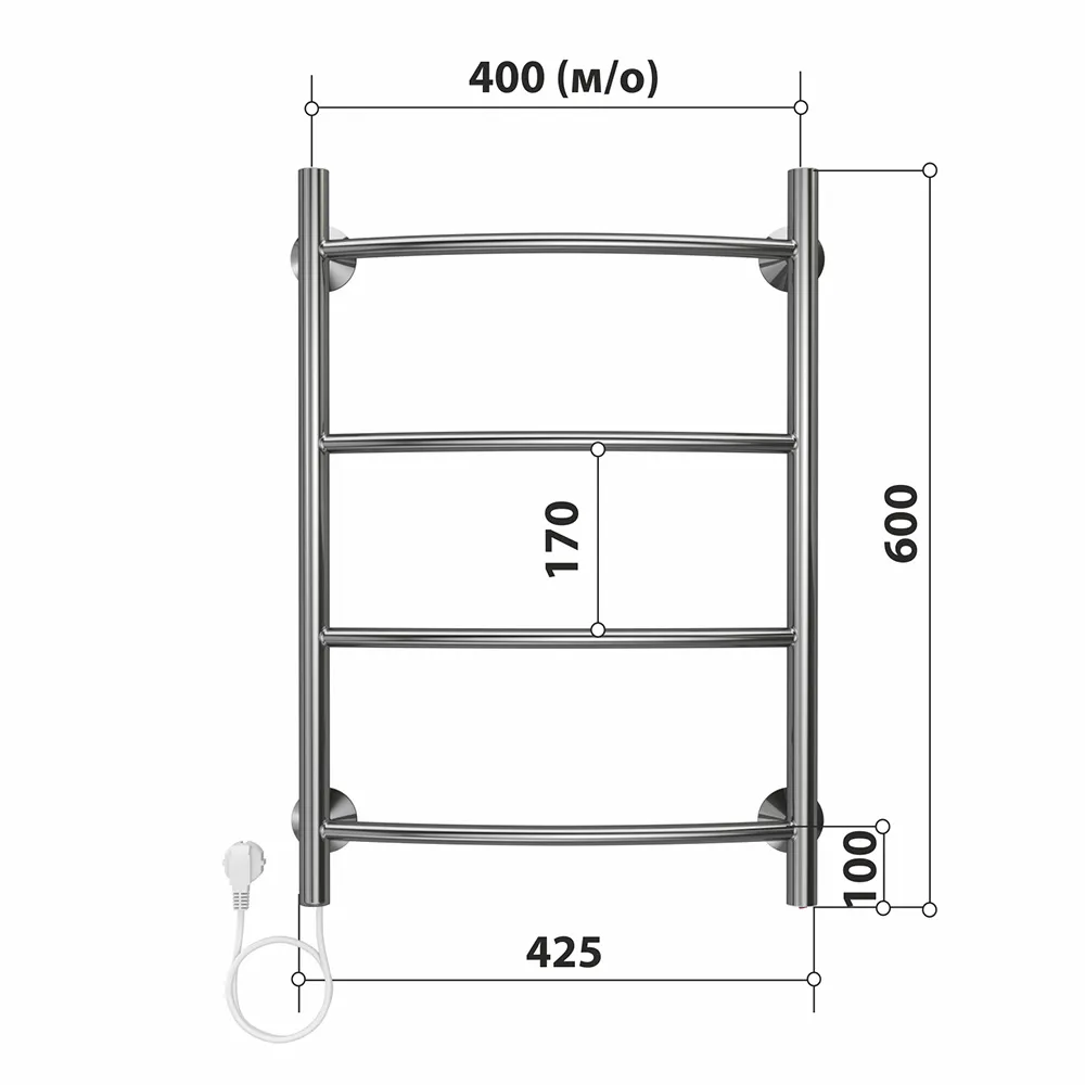Полотенцесушитель электрический Stelmix 60x40 см, дуга