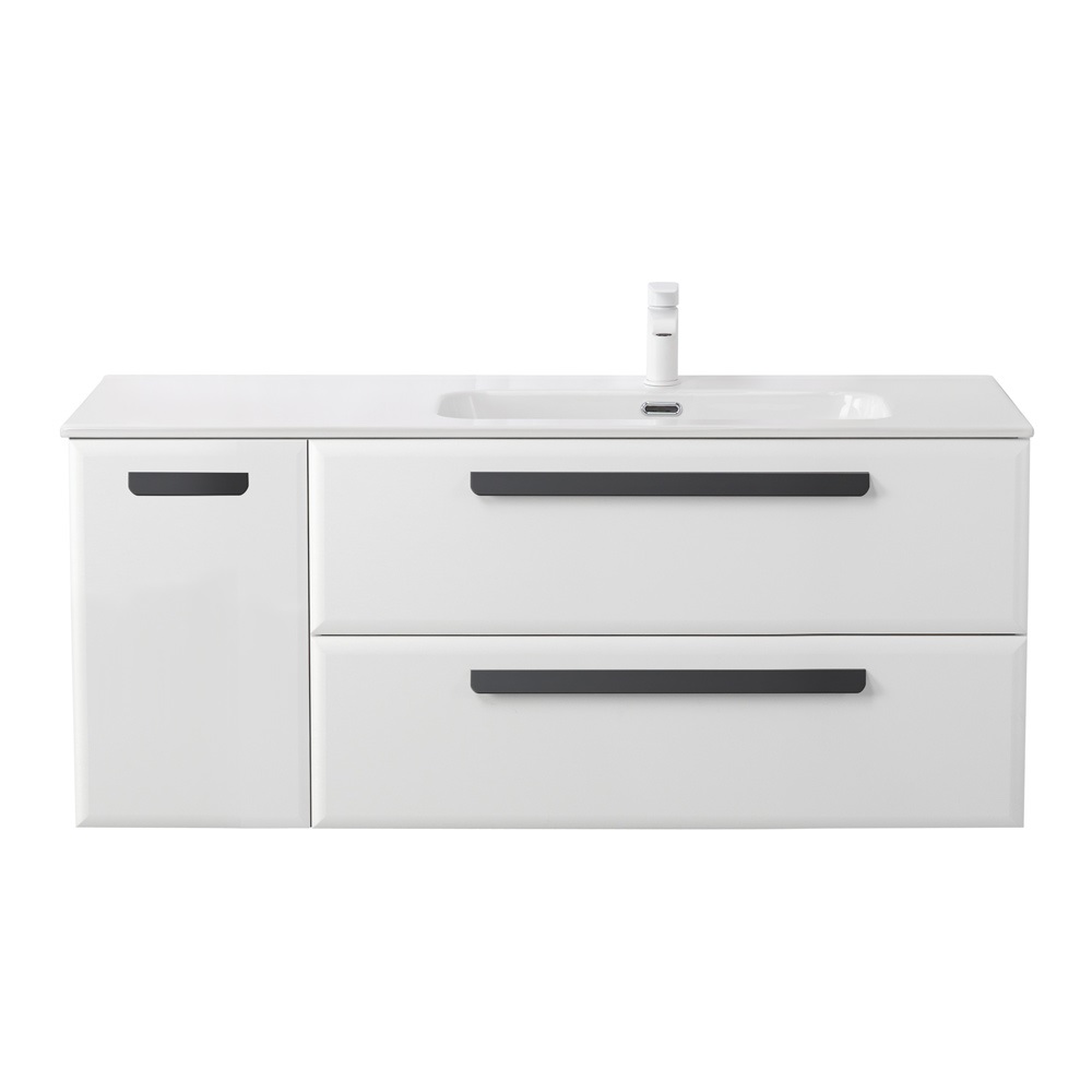 База под раковину подвесная Cezares Eco-Cer-N 1200х457х500, Bianco Lucido (ECO-CER-N-1200-2C-1A-SO-BL-R)