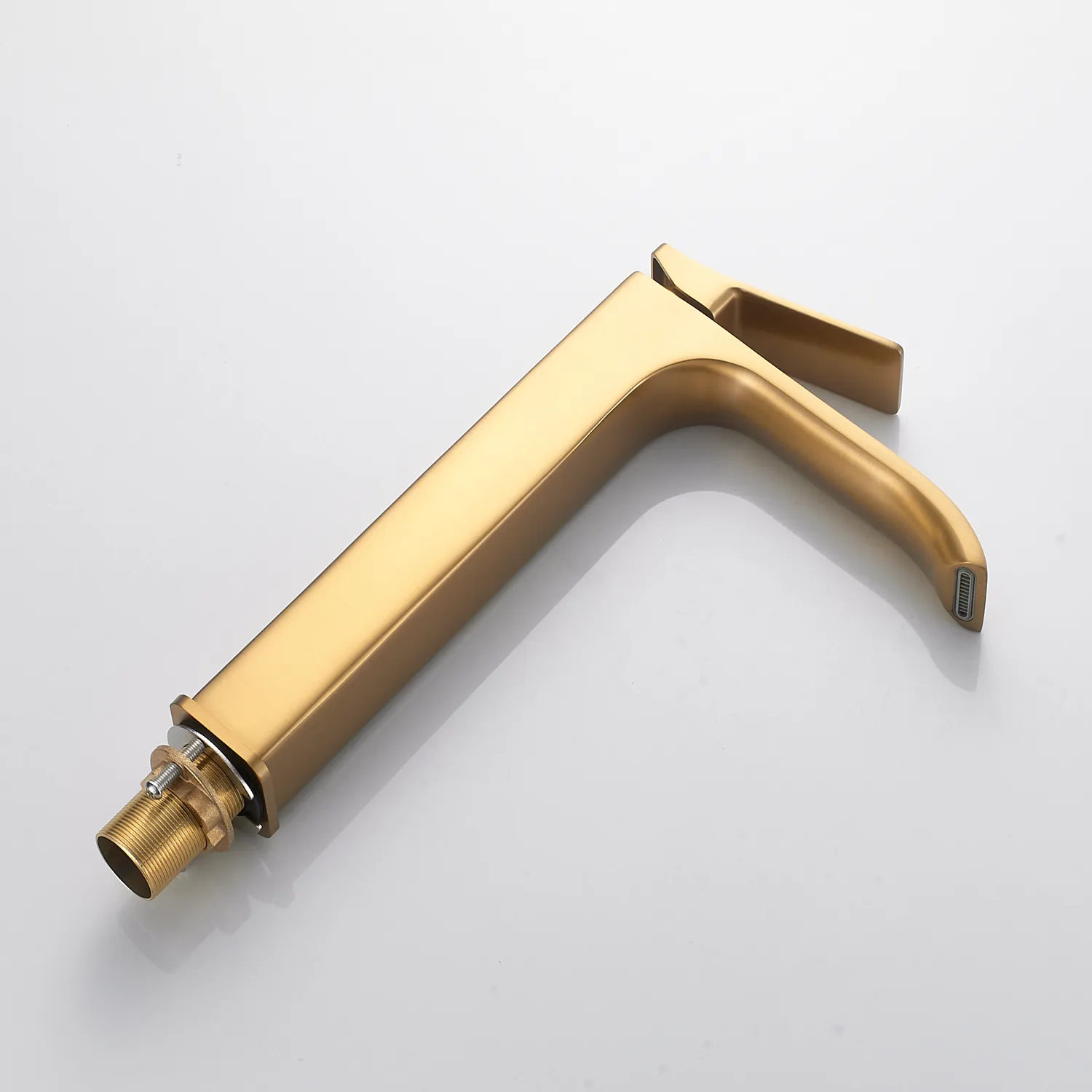 Смеситель для раковины высокий Shevanik S4011G, золотой сатин