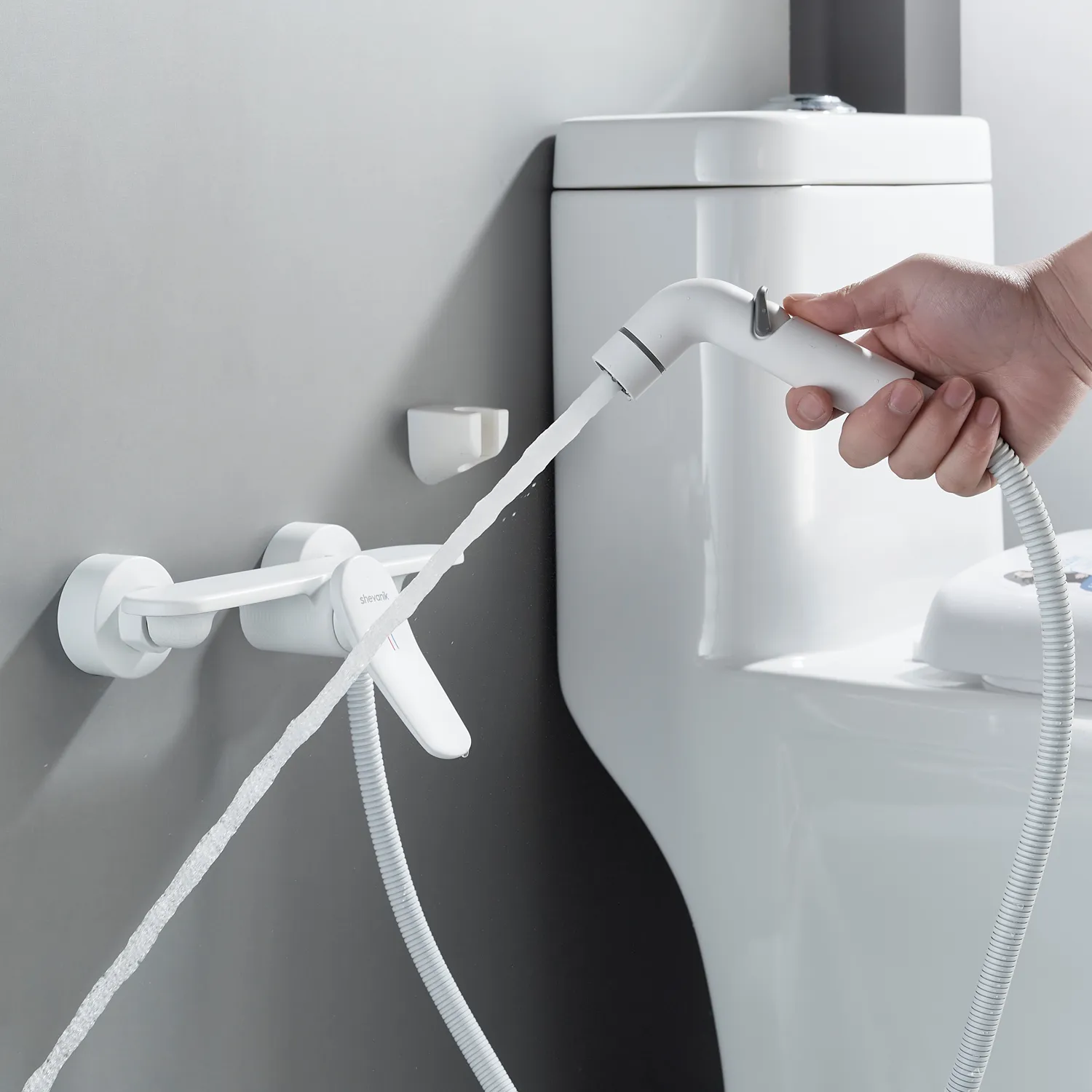 Гигиенический душ со смесителем Shevanik S4705C-1, белый