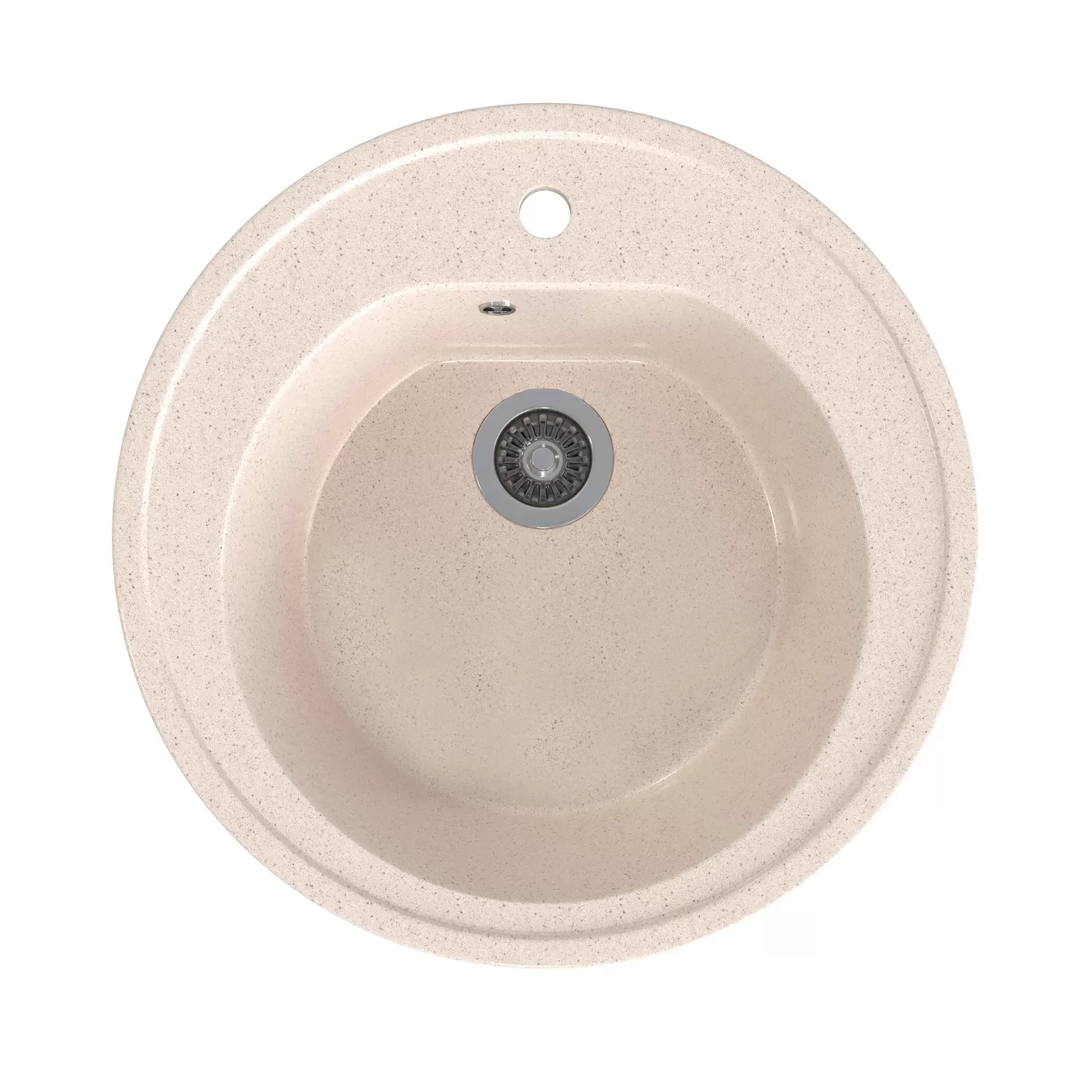 Мойкa MIXLINE ML-GMS02 СТАНДАРТ круглая, бежевый, 505мм (глуб. чаши 165) (551088)
