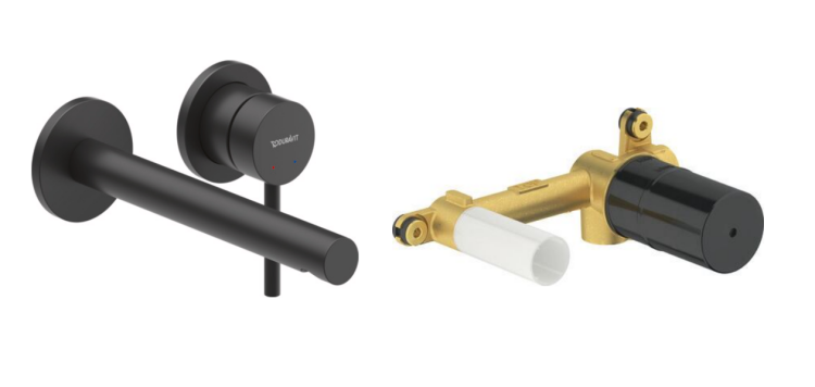 Смеситель для раковины Duravit Circle, внутренняя часть-в комплекте, черный матовый (CE1070004C46)