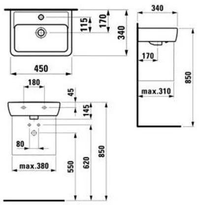 Раковина Laufen Pro (8.1195.1.000.104.1) (45 см)