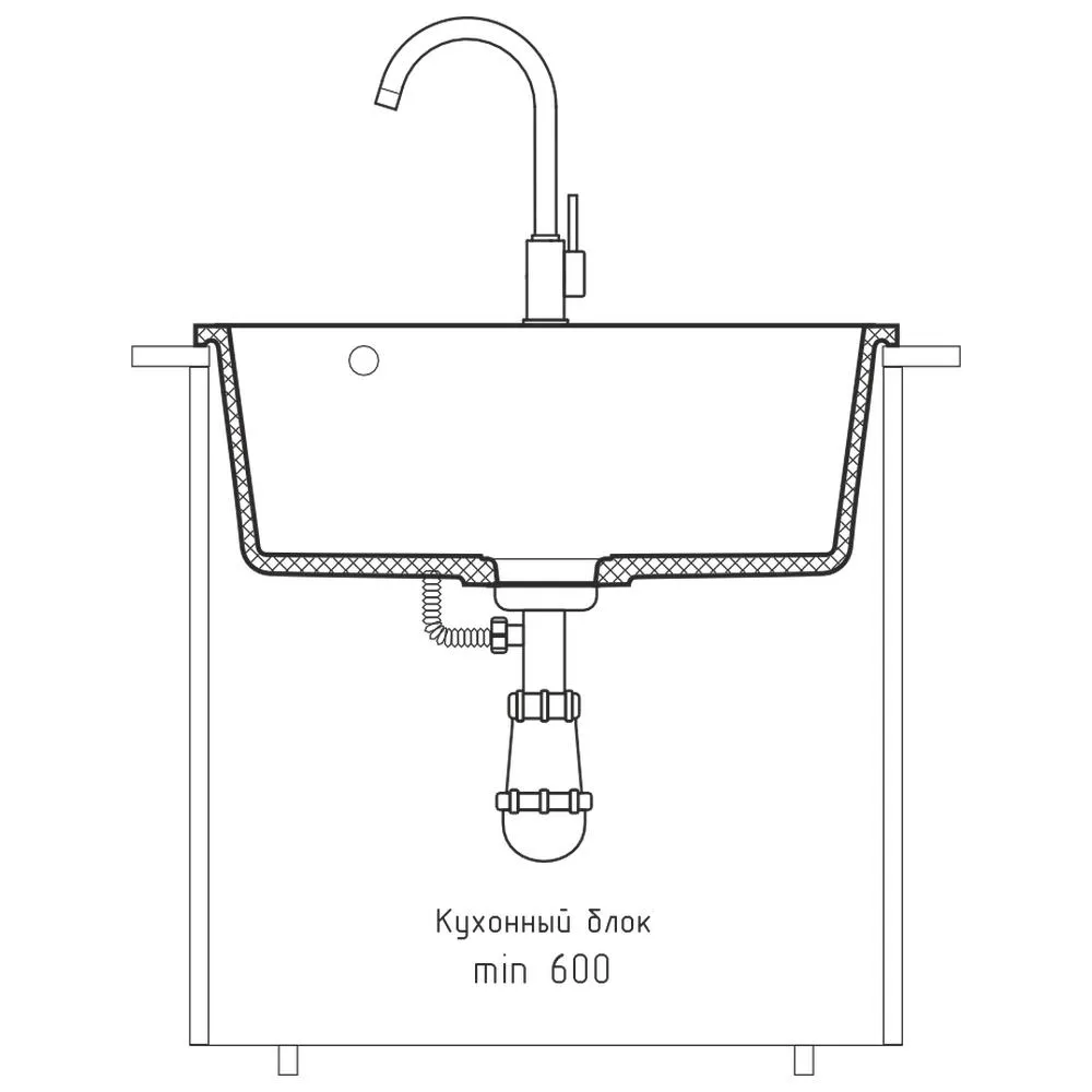 Кухонная мойка GranFest URBAN 4555, темно-серый