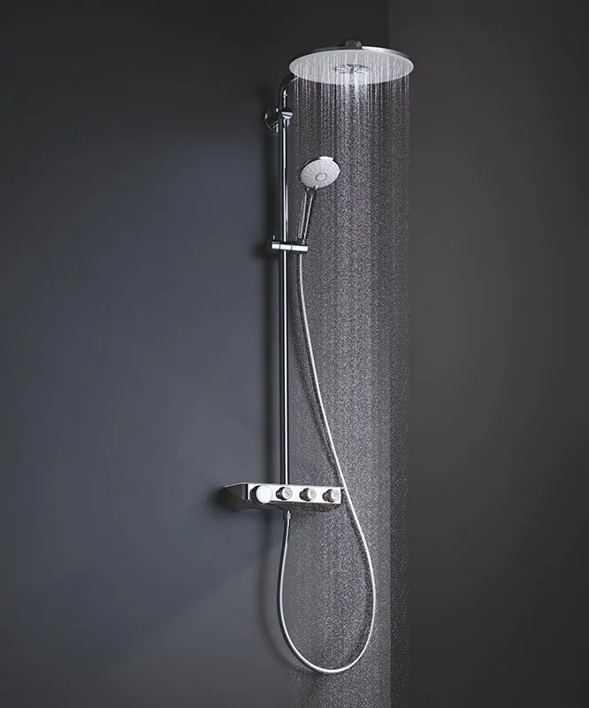 Душевая система поворотная с термостатом Grohe SmartControl Euphoria, хром / белый (26507LS0)