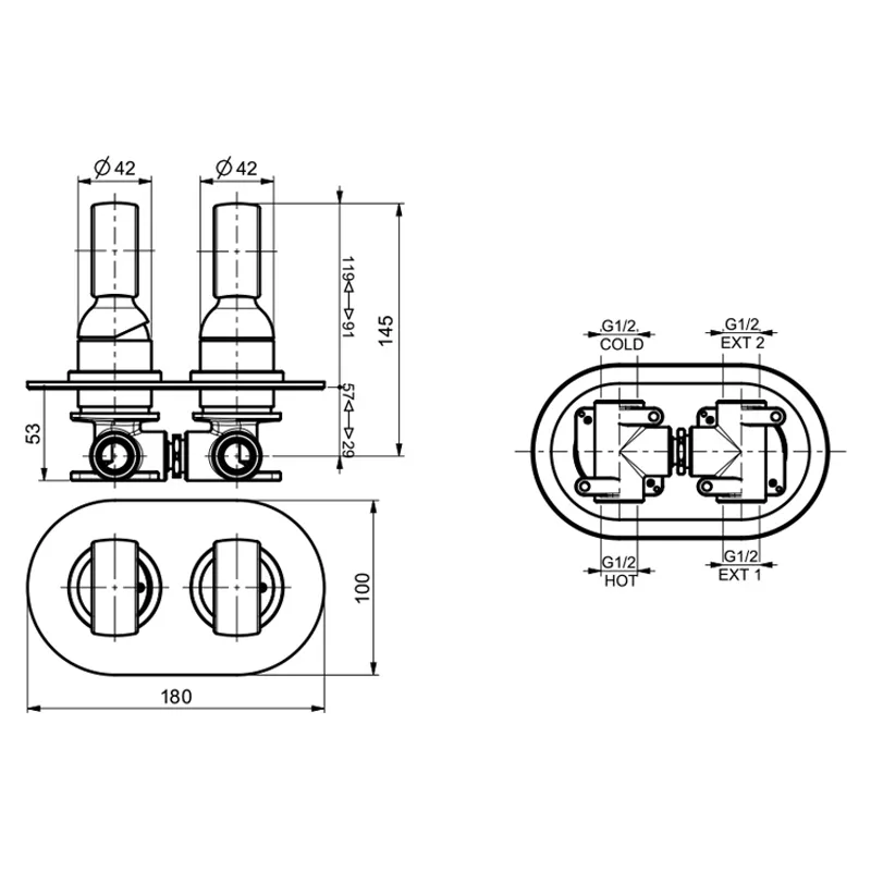Смеситель для душа встраиваемый Webert Opera OA860101980, розовое золото