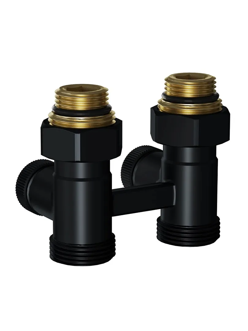 Узел нижнего подключения Kohr 1/2"x3/4" прямой, черный (LC 01025B)