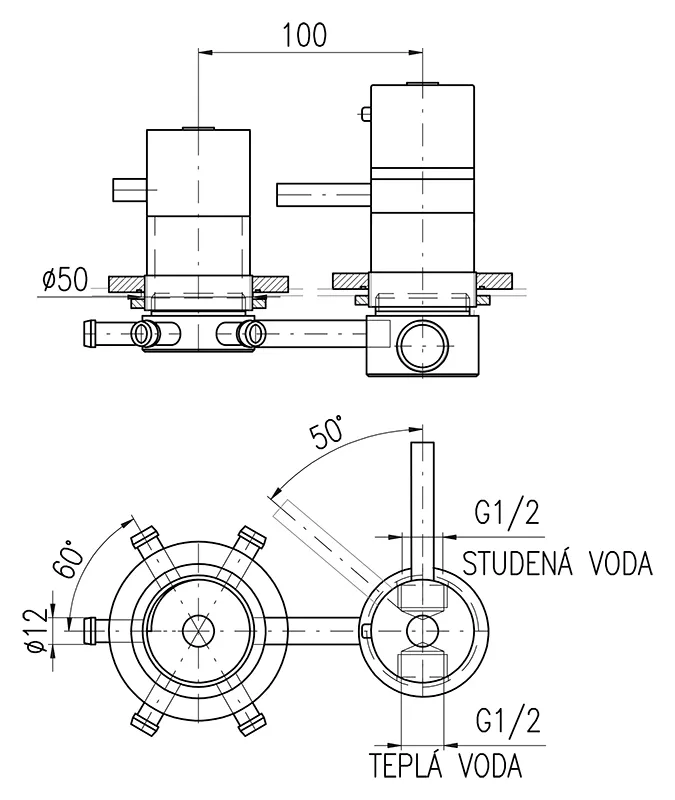 Смеситель для душа Rav Slezak X582T