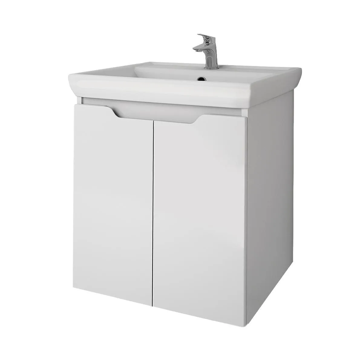 Тумба с раковиной подвесная Dreja Q Plus (D) 55 см, белый