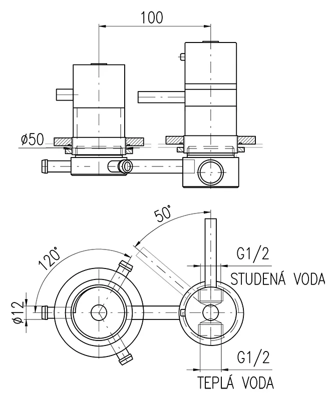 Смеситель для душа Rav Slezak X382T