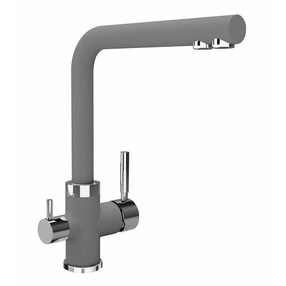 Смеситель для кухни с подключением фильтра Florentina АРЕС 333.19H.2123.307, серый шёлк