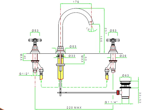 Смеситель для раковины Nicolazzi Agora, золото (Gold, Polished Gold) (2308 GO 05IN)