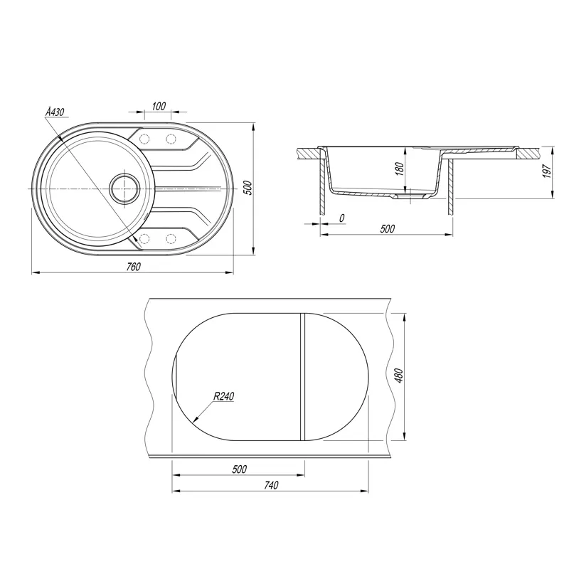 Кухонная мойка Dr. Gans ЛИАНА 29.020.C0760.407, черный