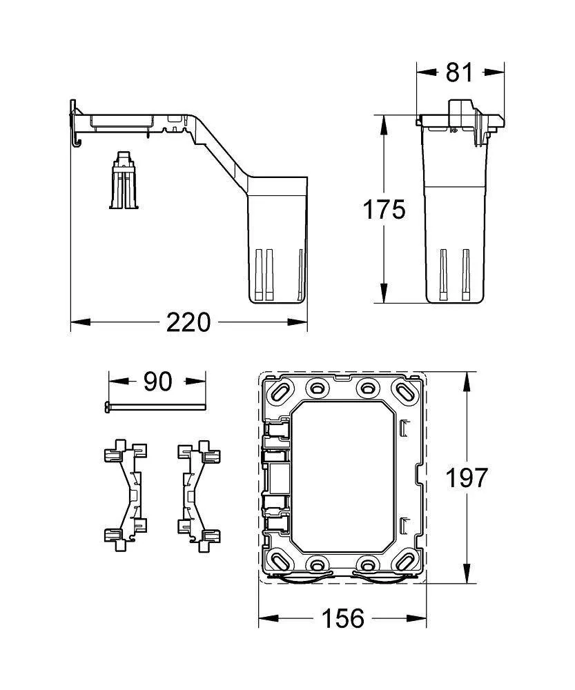 38796000 Fresh Комплект установки для систем инсталляции GROHE Rapid SL