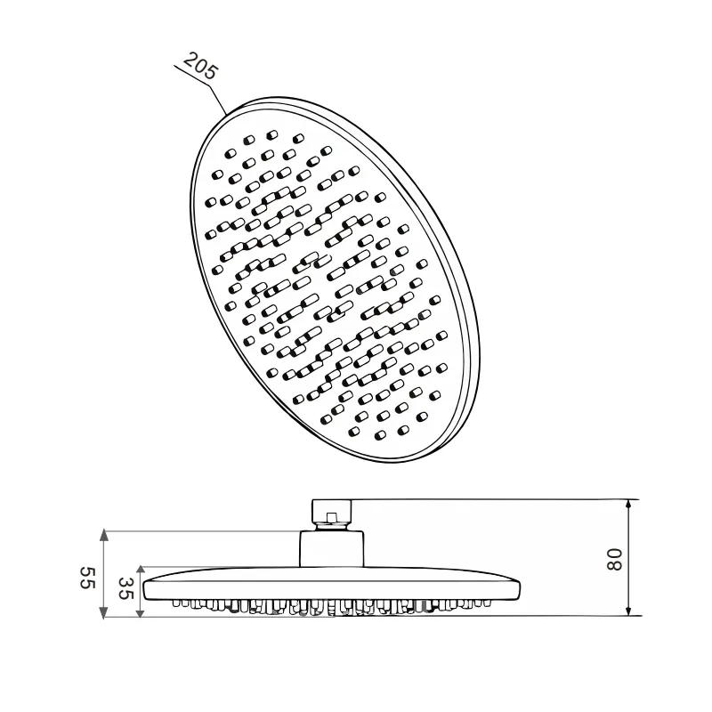 Верхний душ D-Lin D61065-1, хром