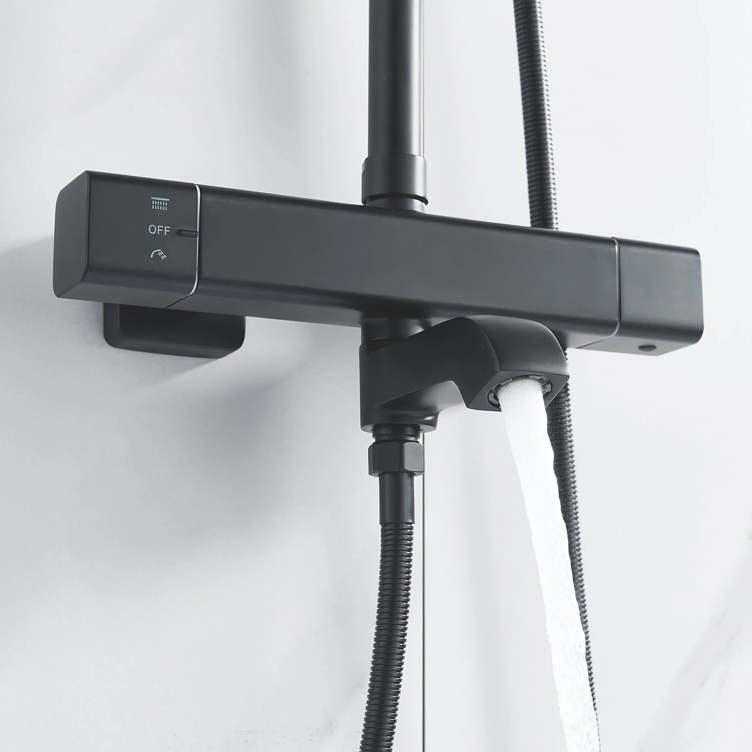 Душевая система c термостатом Shevanik S3096H, черный