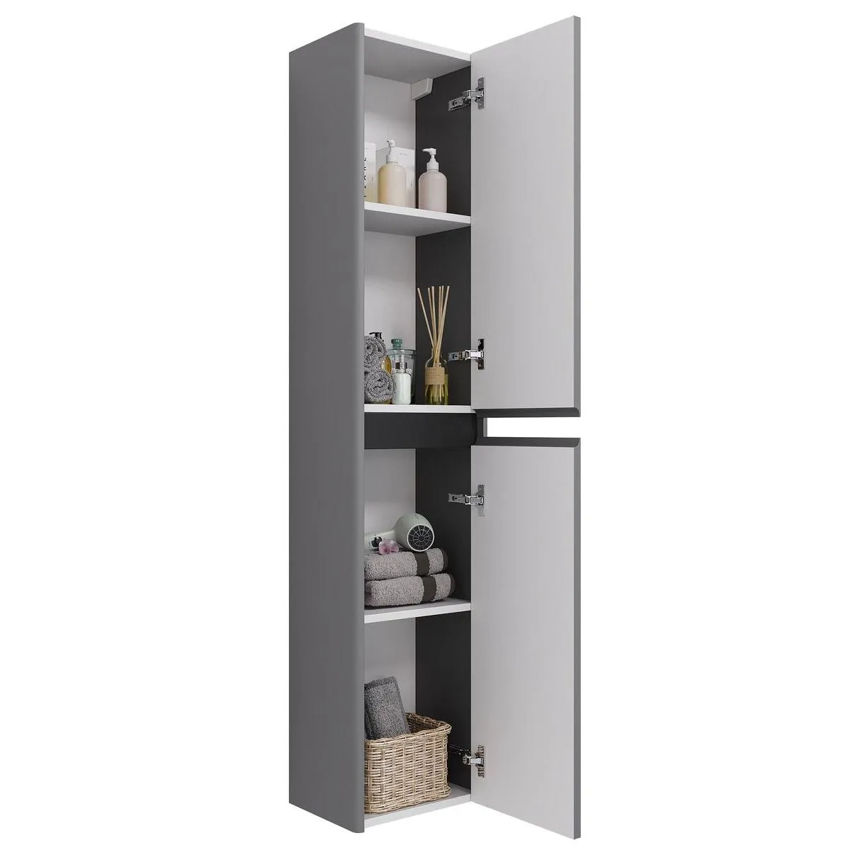 Пенал Dreja Luxury 35 см, серый базальт