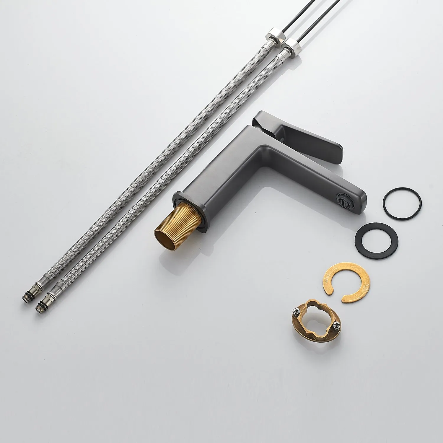 Смеситель для раковины Raffine F0199T, оружейная сталь