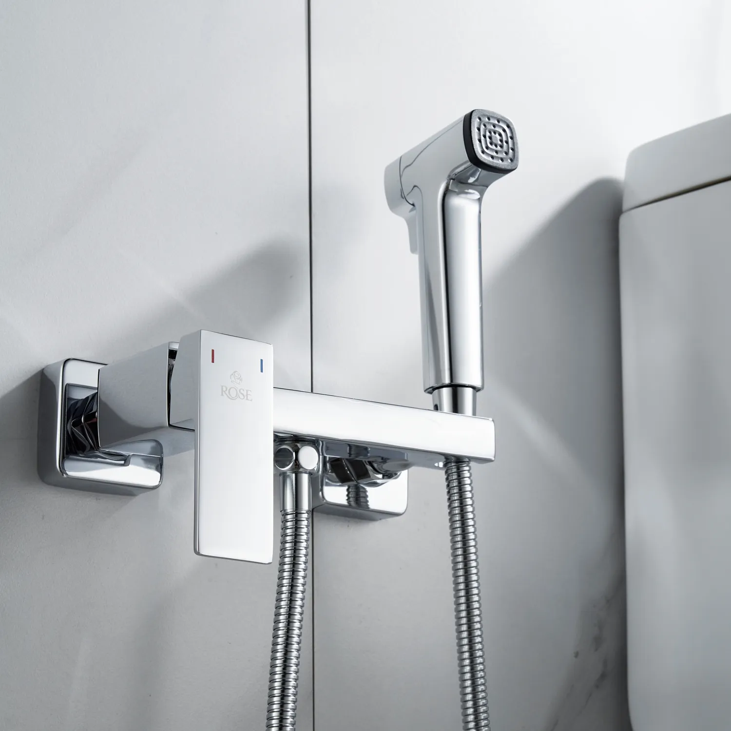 Гигиенический душ со смесителем Rose R2805-1, хром