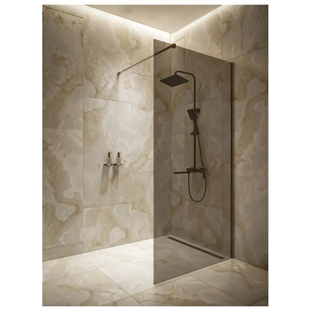 Душевая перегородка Knotlor WI100TG0GM 100х200, оружейная сталь